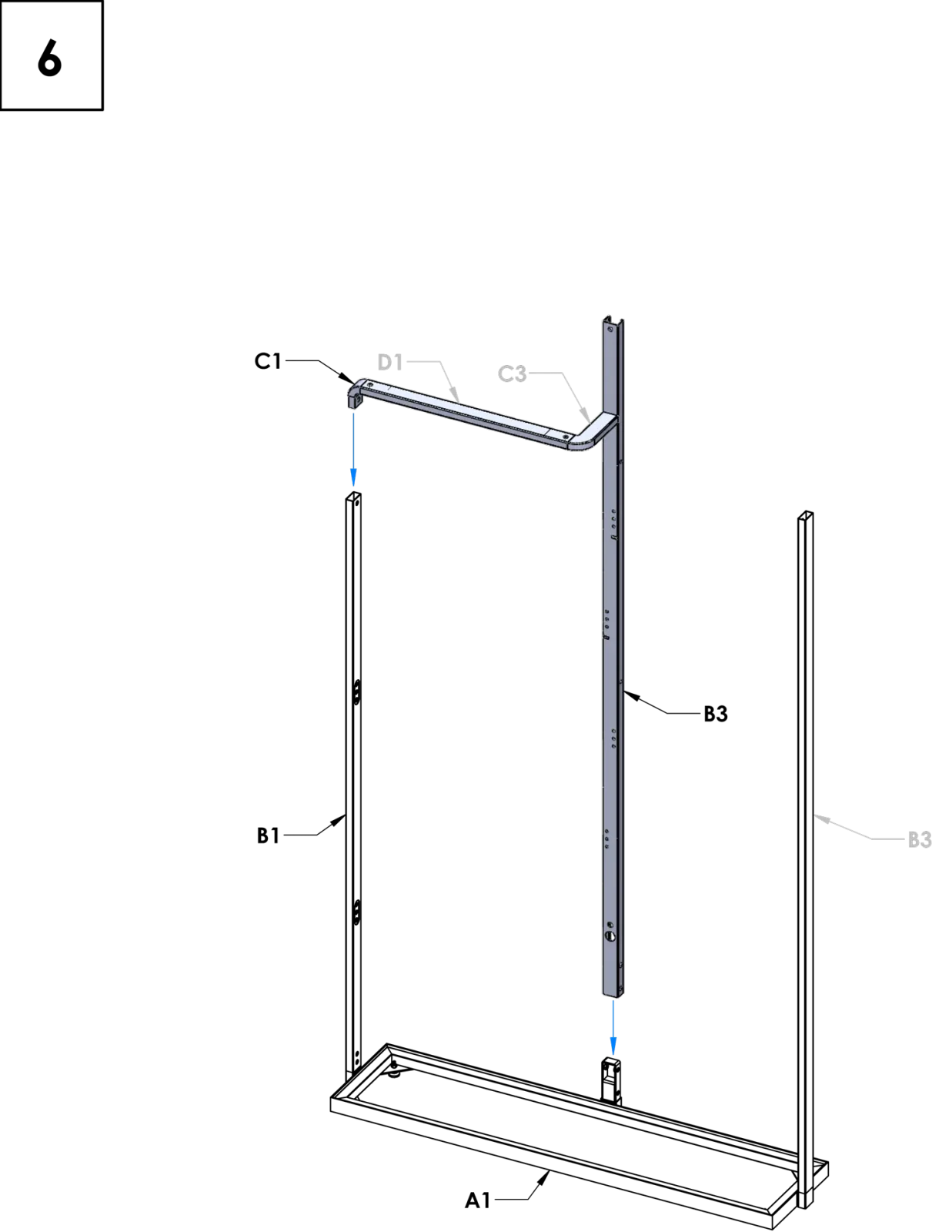 Green Divider frame assembly step 6